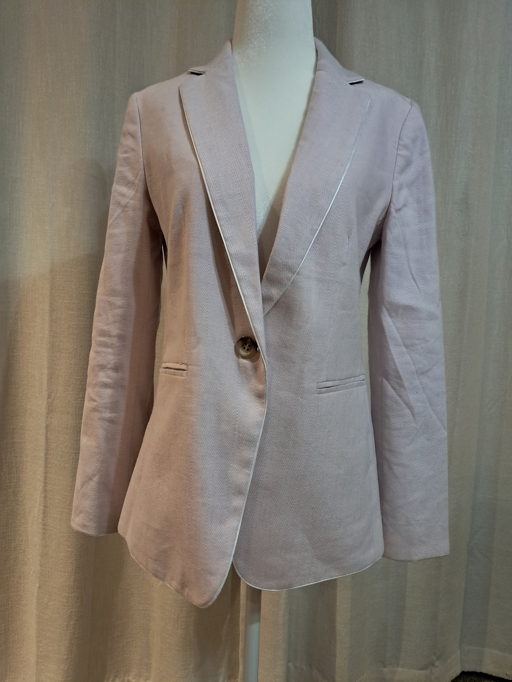 Ann Taylor Blush Pink Women's Single-Button Blazer 4P